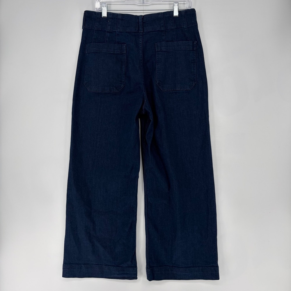 Maeve Anthropologie Colette Wide Leg Cropped Jeans Dark Wash Blue Size 31 - Picture 5 of 7